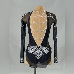 Elegant Black and White Sheer Bodysuit